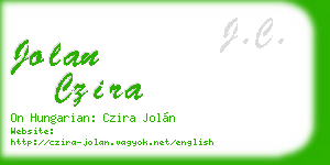 jolan czira business card